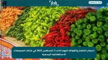 أسعار الخضار والفواكه اليوم الأحد 3 أغسطس 2025 في منافذ المجمعات الاستهلاكية الرسمية